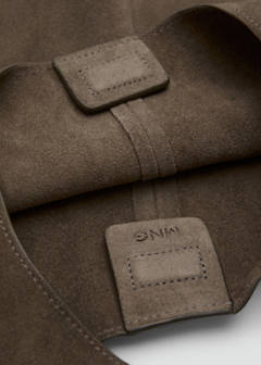 Suede drawstring bag — Light/Pastel Brown 4