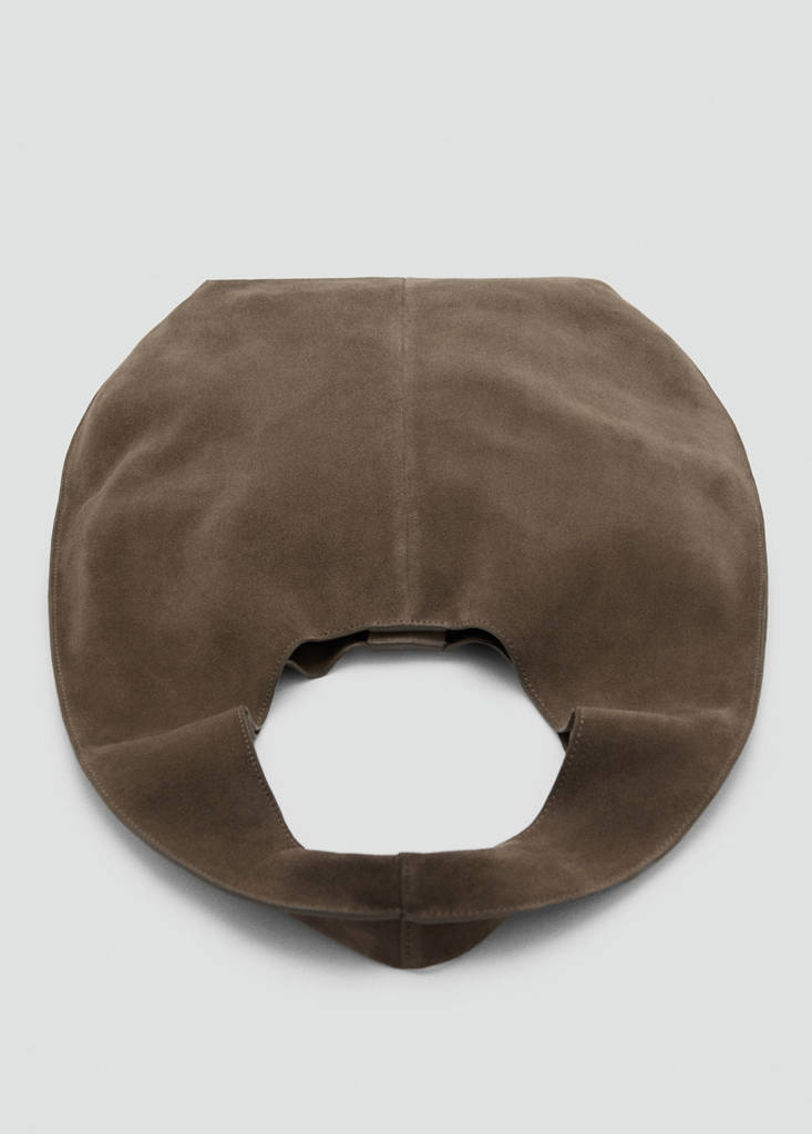 Suede drawstring bag — Light/Pastel Brown