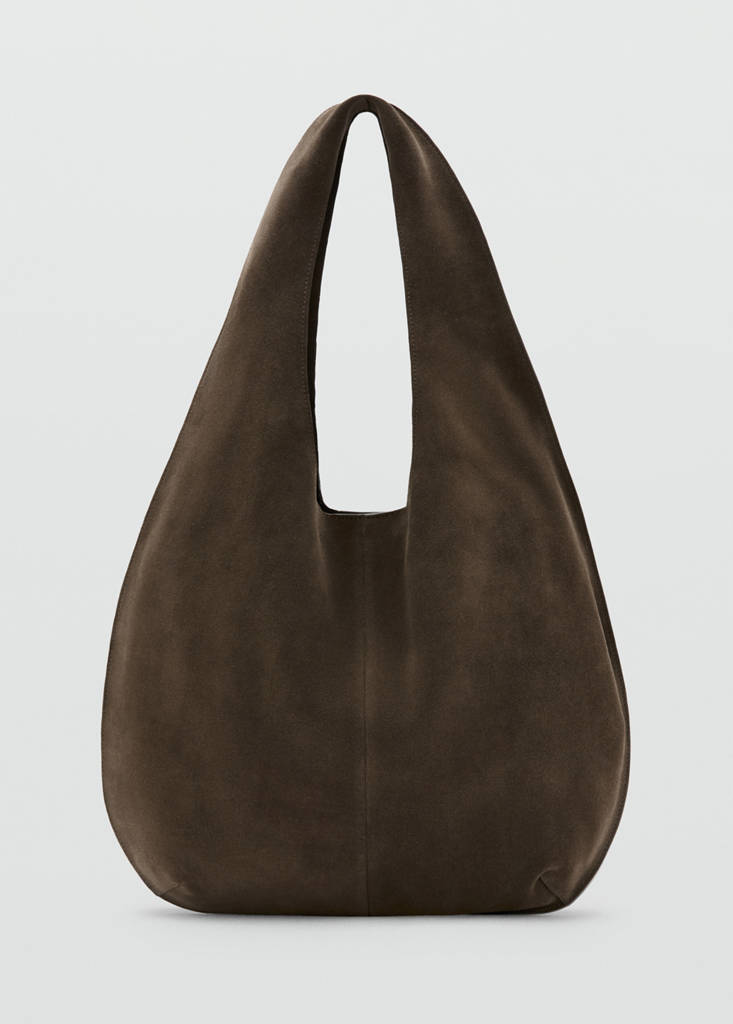 Suede drawstring bag — Light/Pastel Brown