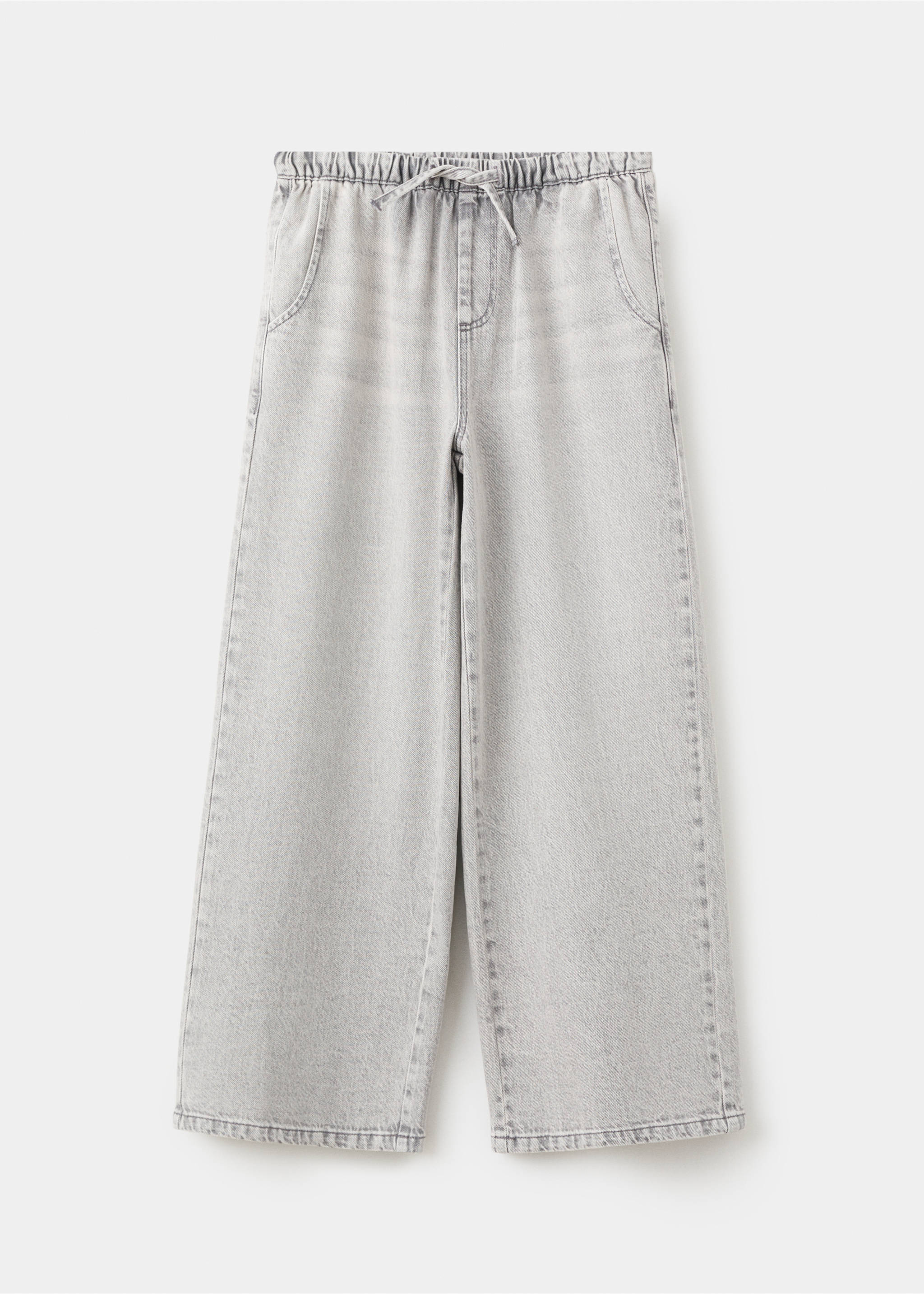 Straight-leg jeans with elasticated waistband - Article without model, Denim Grey. Ref: 37071350-00.