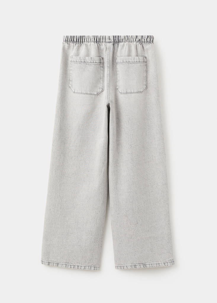 Straight-leg jeans with elasticated waistband — Denim Grey