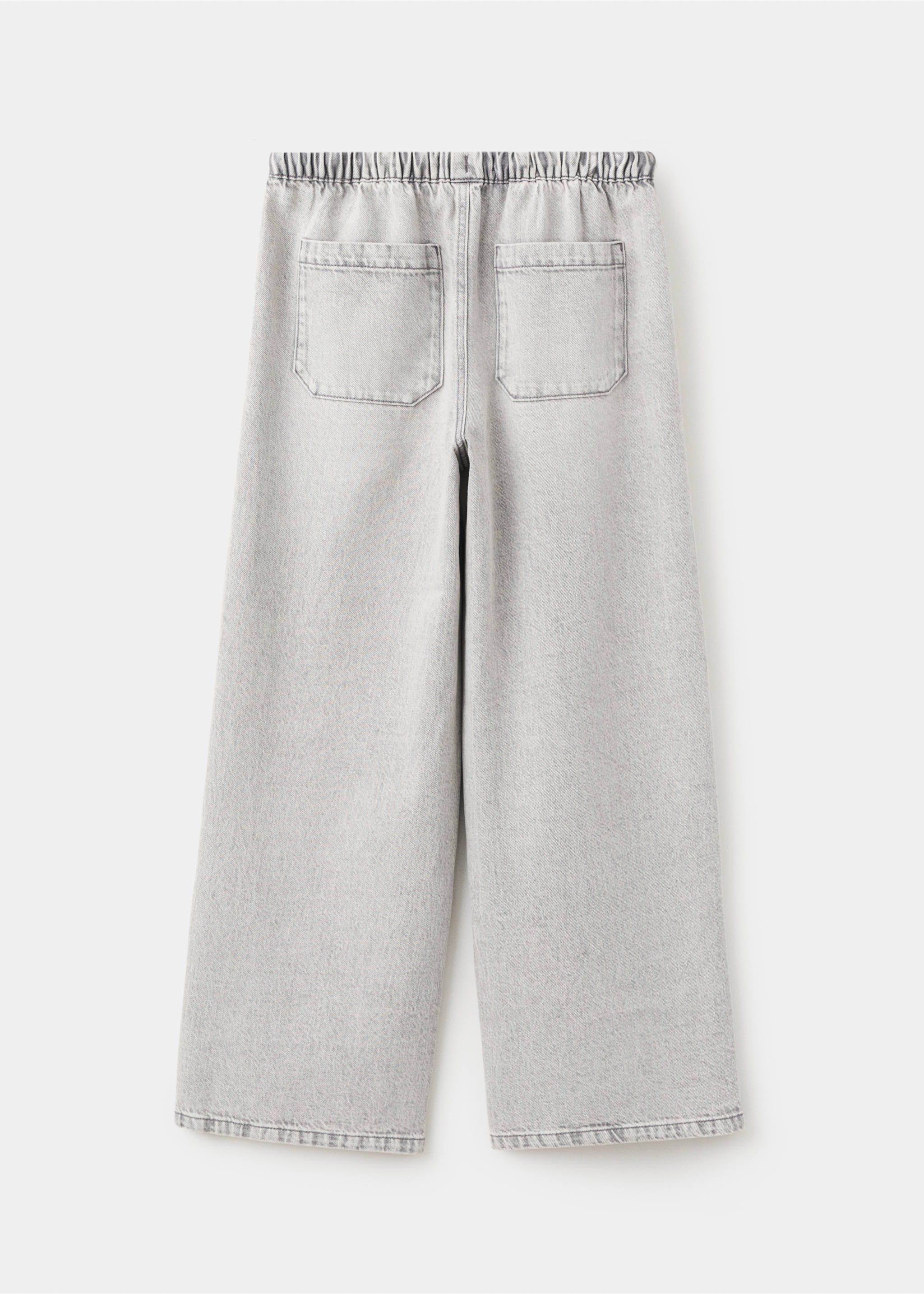 Straight-leg jeans with elasticated waistband - Reverse of the article, Denim Grey. Ref: 37071350-00.