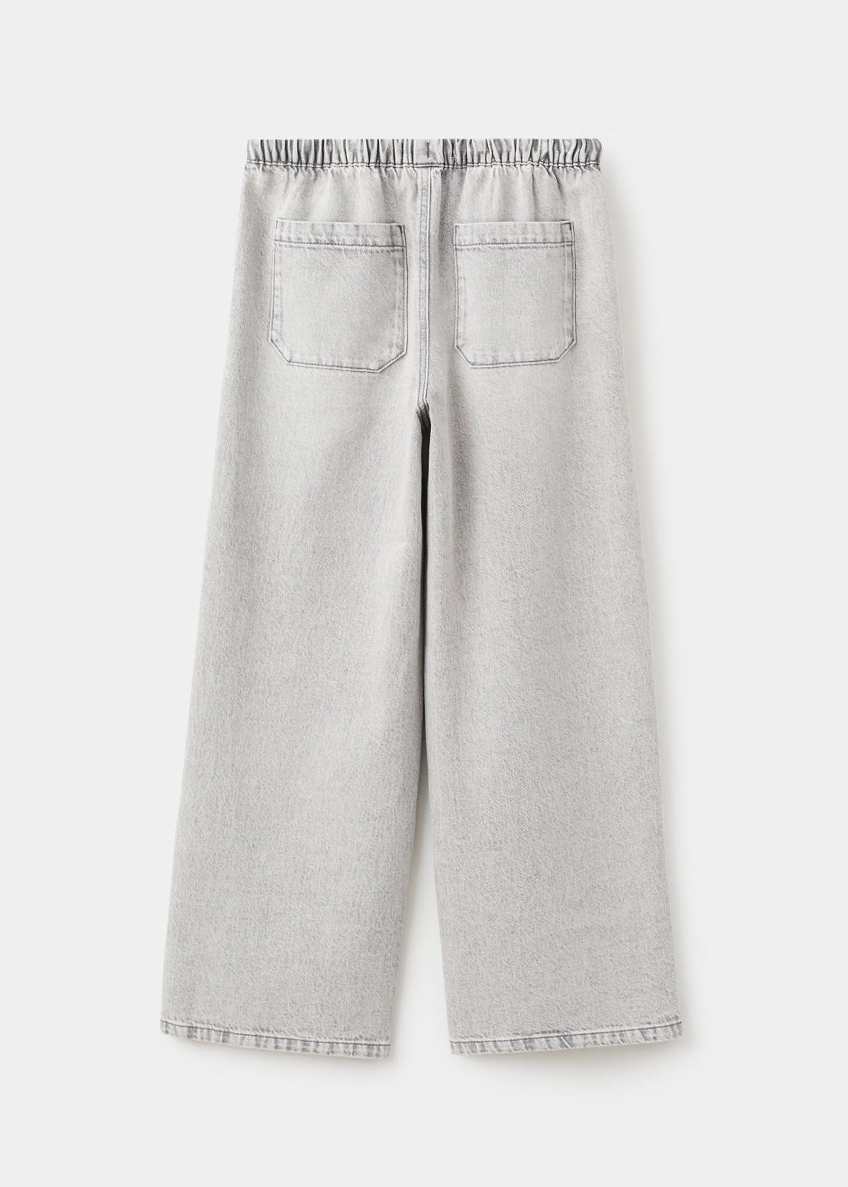 Straight-leg jeans with elasticated waistband — Denim Grey