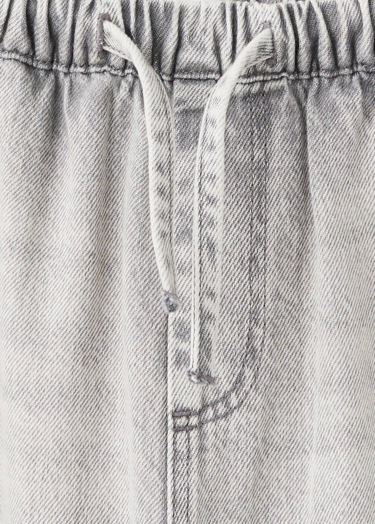 Straight-leg jeans with elasticated waistband — Denim Grey