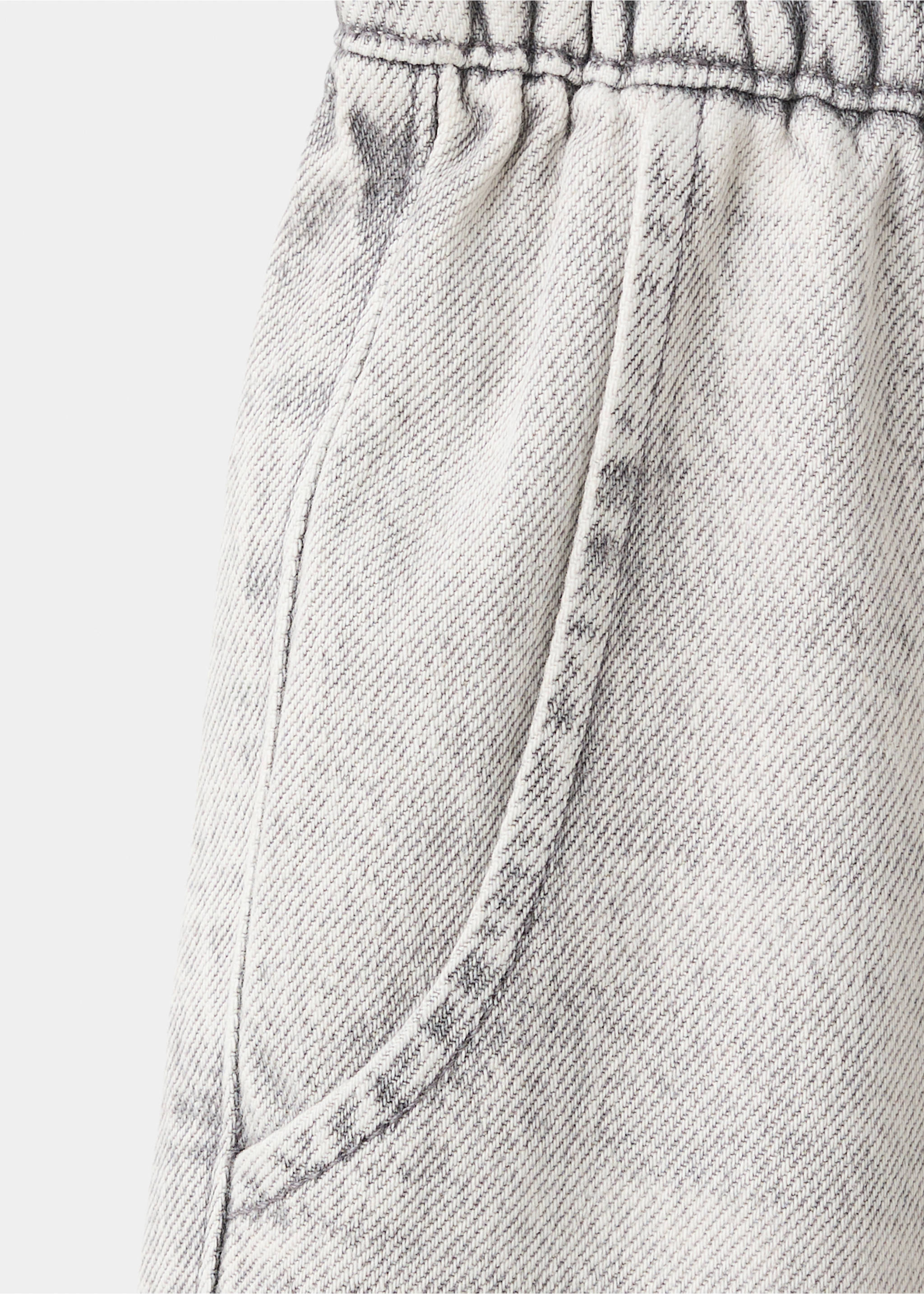 Straight-leg jeans with elasticated waistband - Details of the article 0, Denim Grey. Ref: 37071350-00.