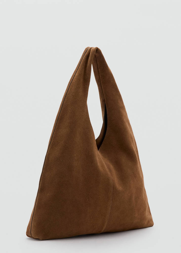 Suede shopper bag — Medium Brown