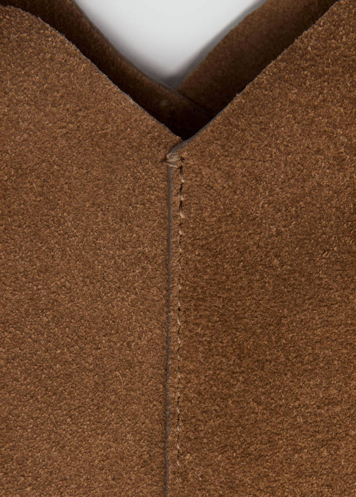 Suede shopper bag — Medium Brown