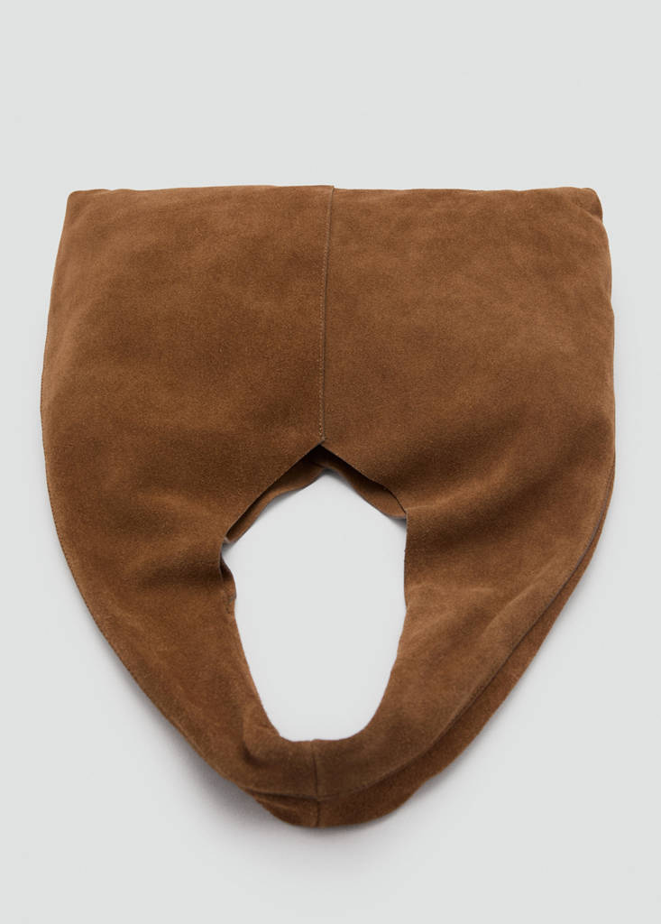 Suede shopper bag — Medium Brown