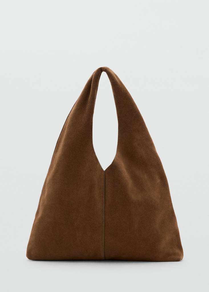 Suede shopper bag — Medium Brown