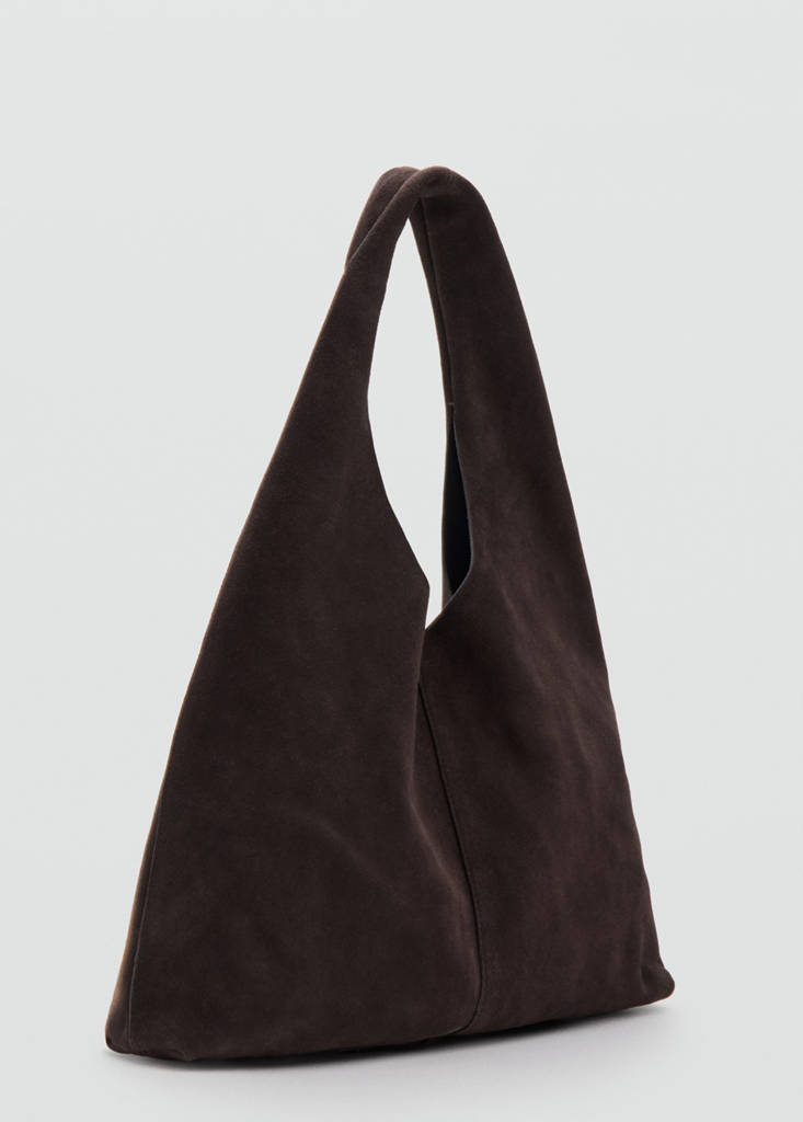 Suede shopper bag — Chocolate