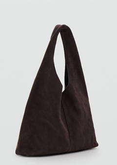 Suede shopper bag — Chocolate 1