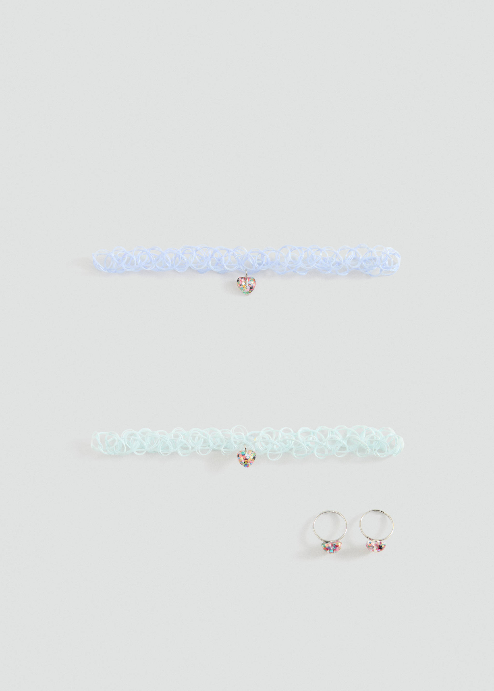 Set of necklaces and glitter ring - Article without model