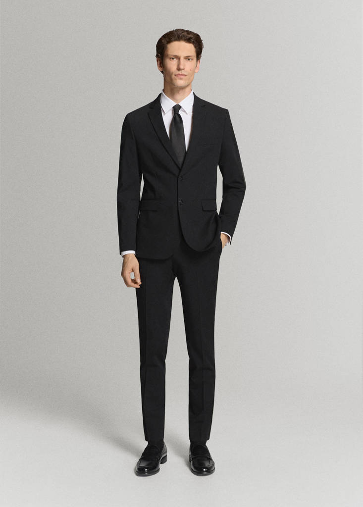 Super slim fit cotton stretch suit shirt — White