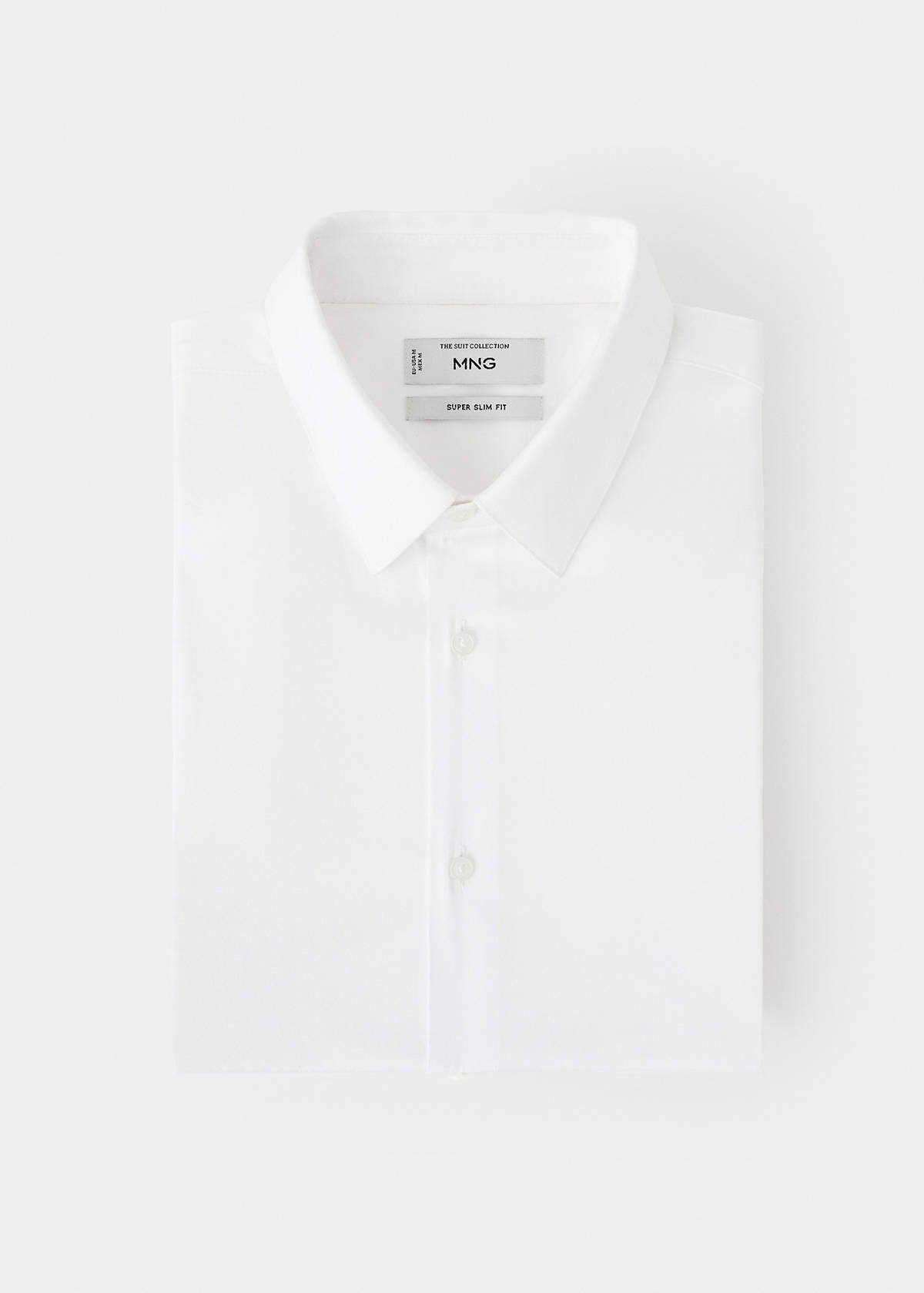 Super slim fit cotton stretch suit shirt — White