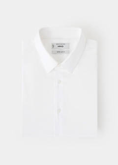 Super slim fit cotton stretch suit shirt — White 9