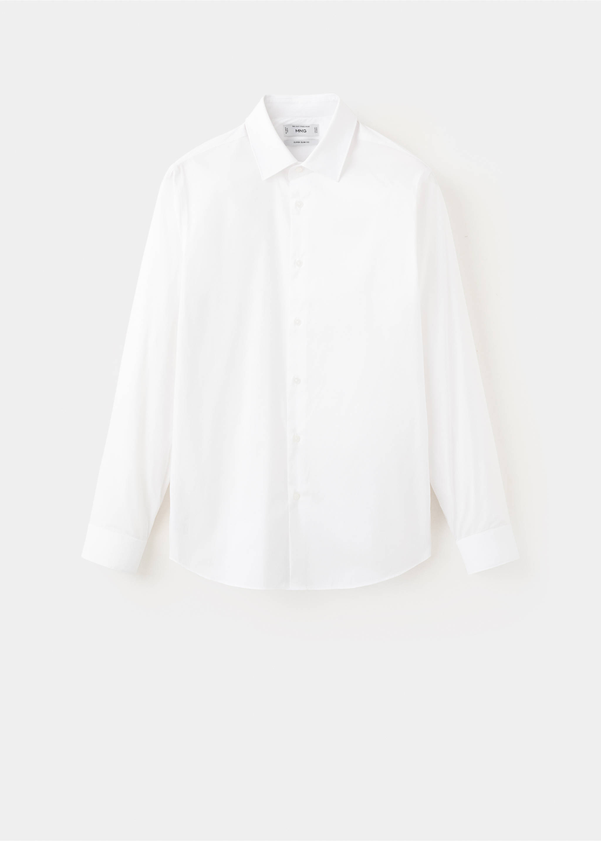 Super slim fit cotton stretch suit shirt - Article without model, White. Ref: 37071355-00.