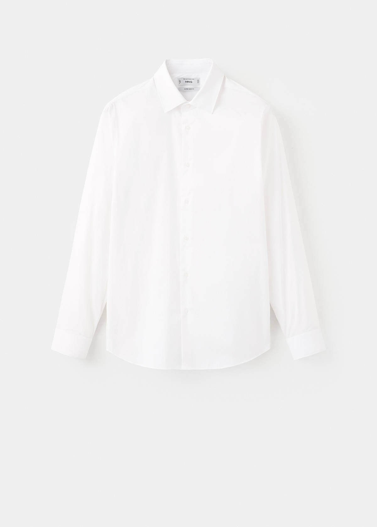 Super slim fit cotton stretch suit shirt — White
