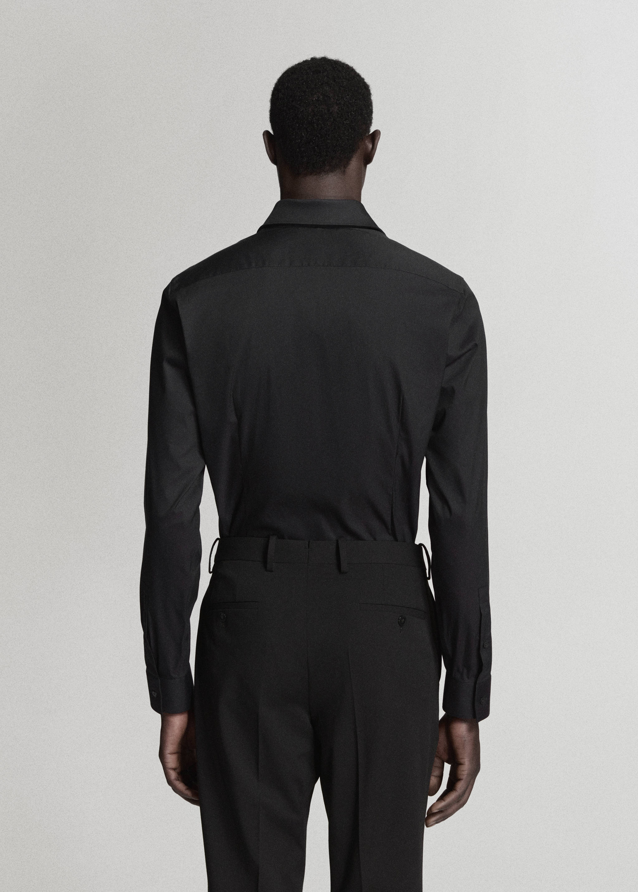 Super slim fit cotton stretch suit shirt - Reverse of the article