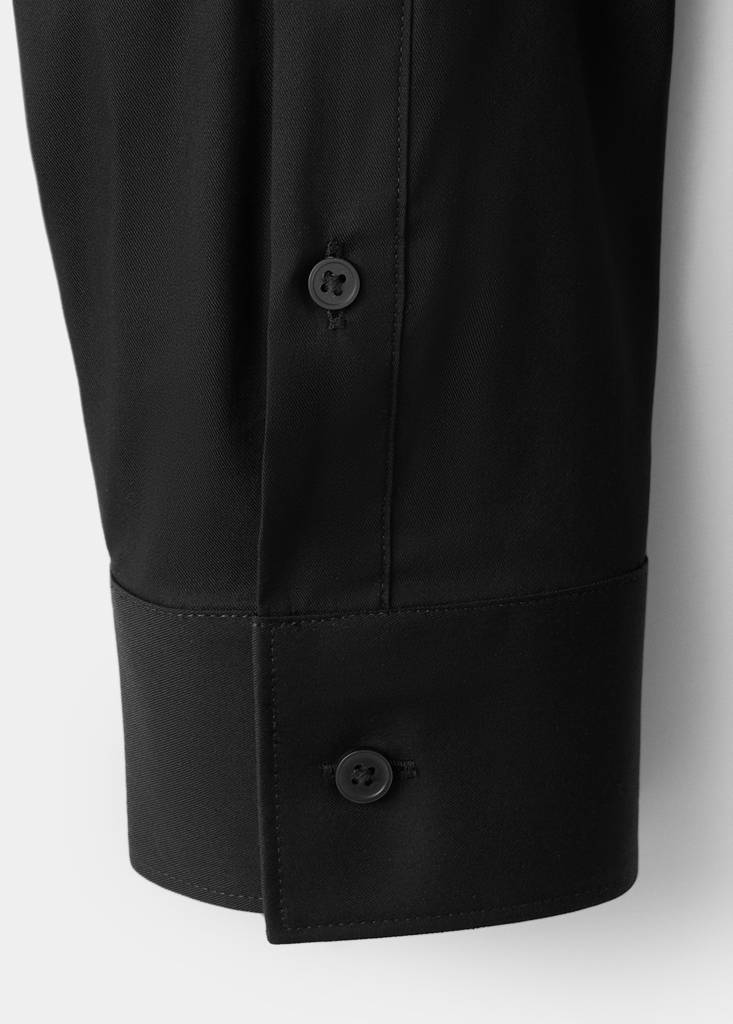 Super slim fit cotton stretch suit shirt — Black