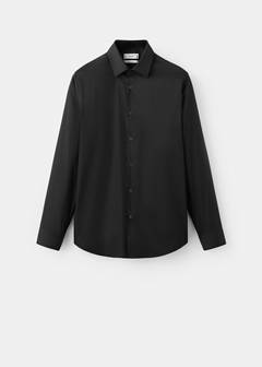 Super slim fit cotton stretch suit shirt — Black 6