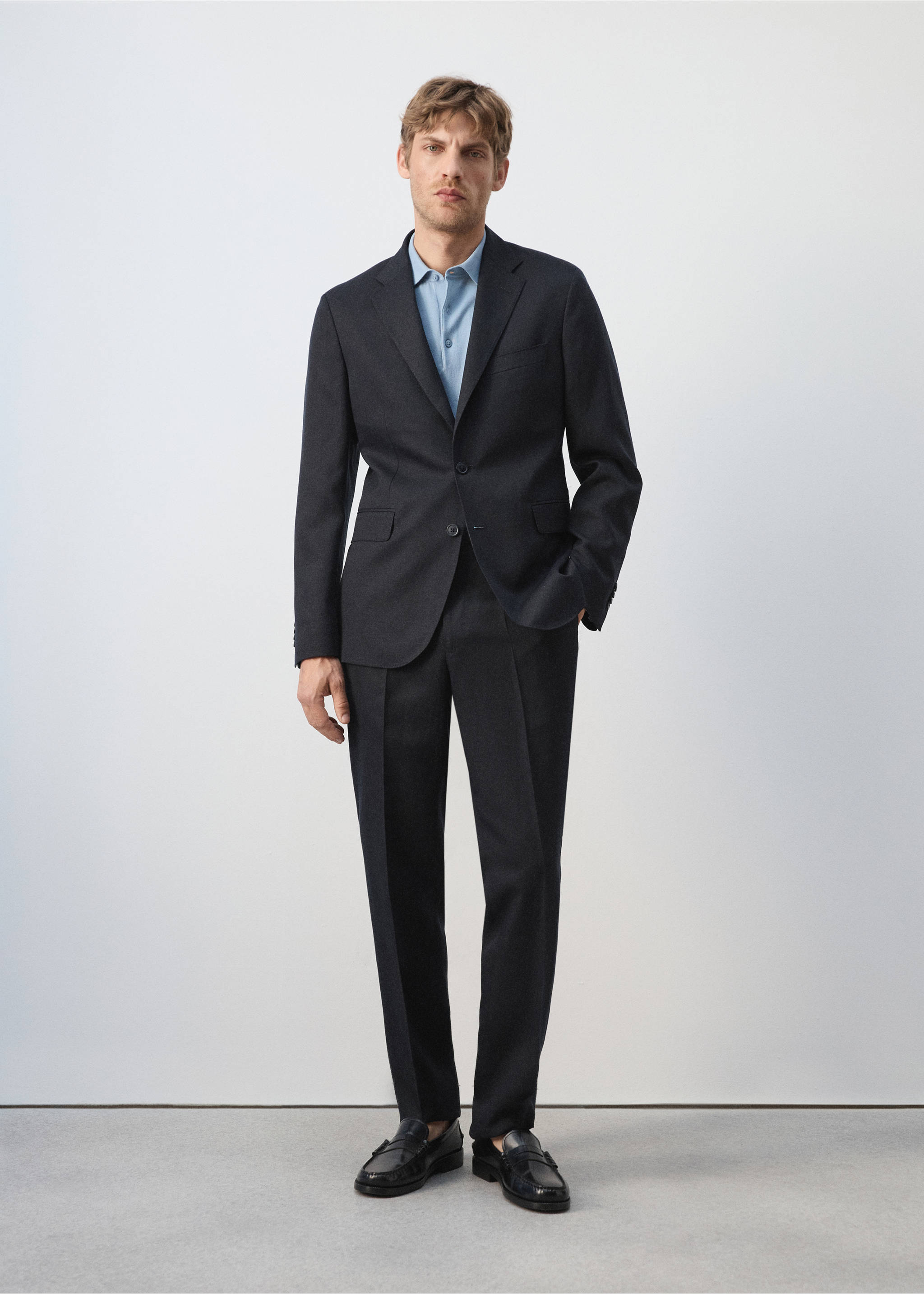 Veste de costume Amalfi slim fit - Plan général, Bleu marine. Ref: 37071357-02.