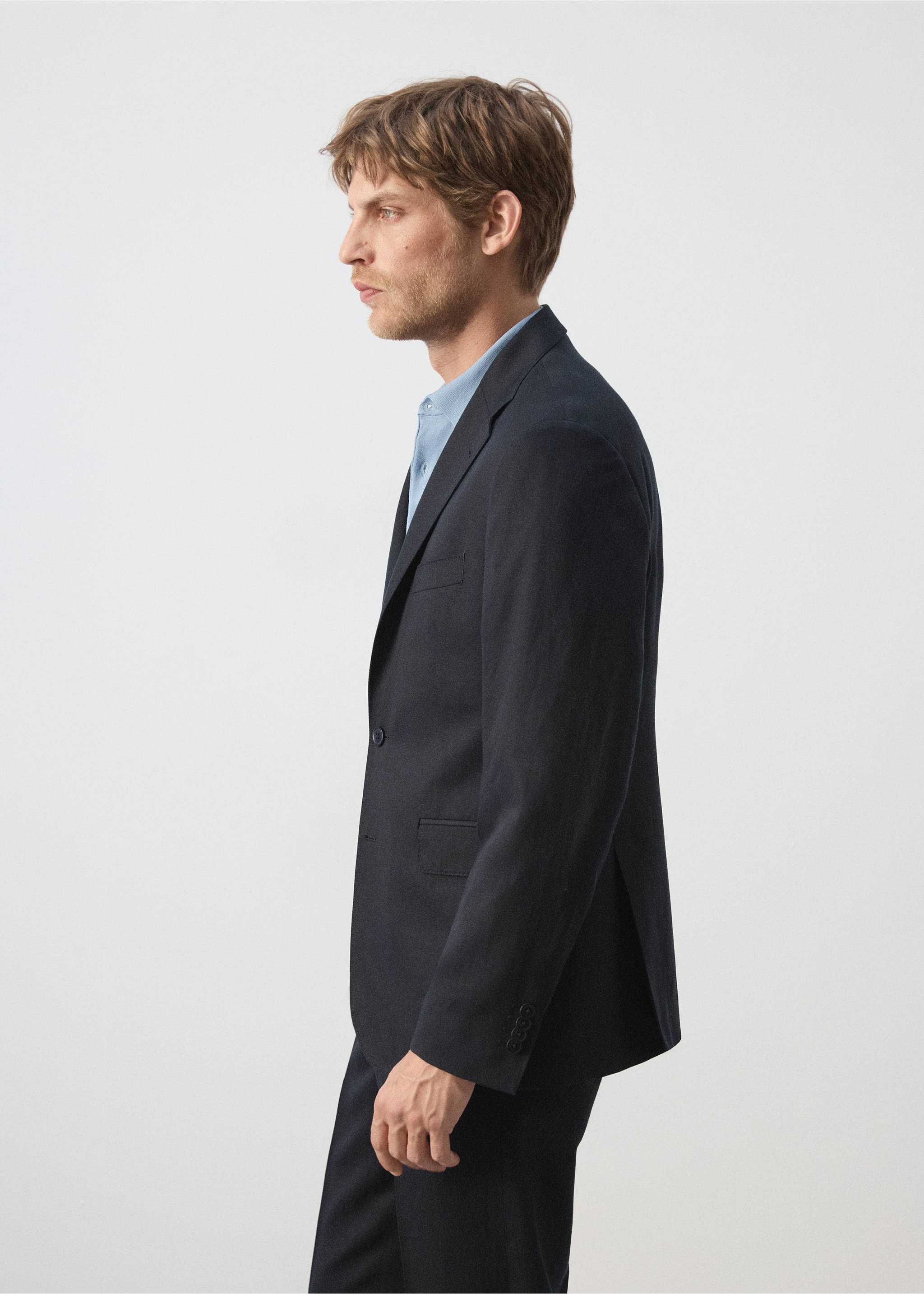 Veste de costume Amalfi slim fit - Détail de l'article 2, Bleu marine. Ref: 37071357-02.