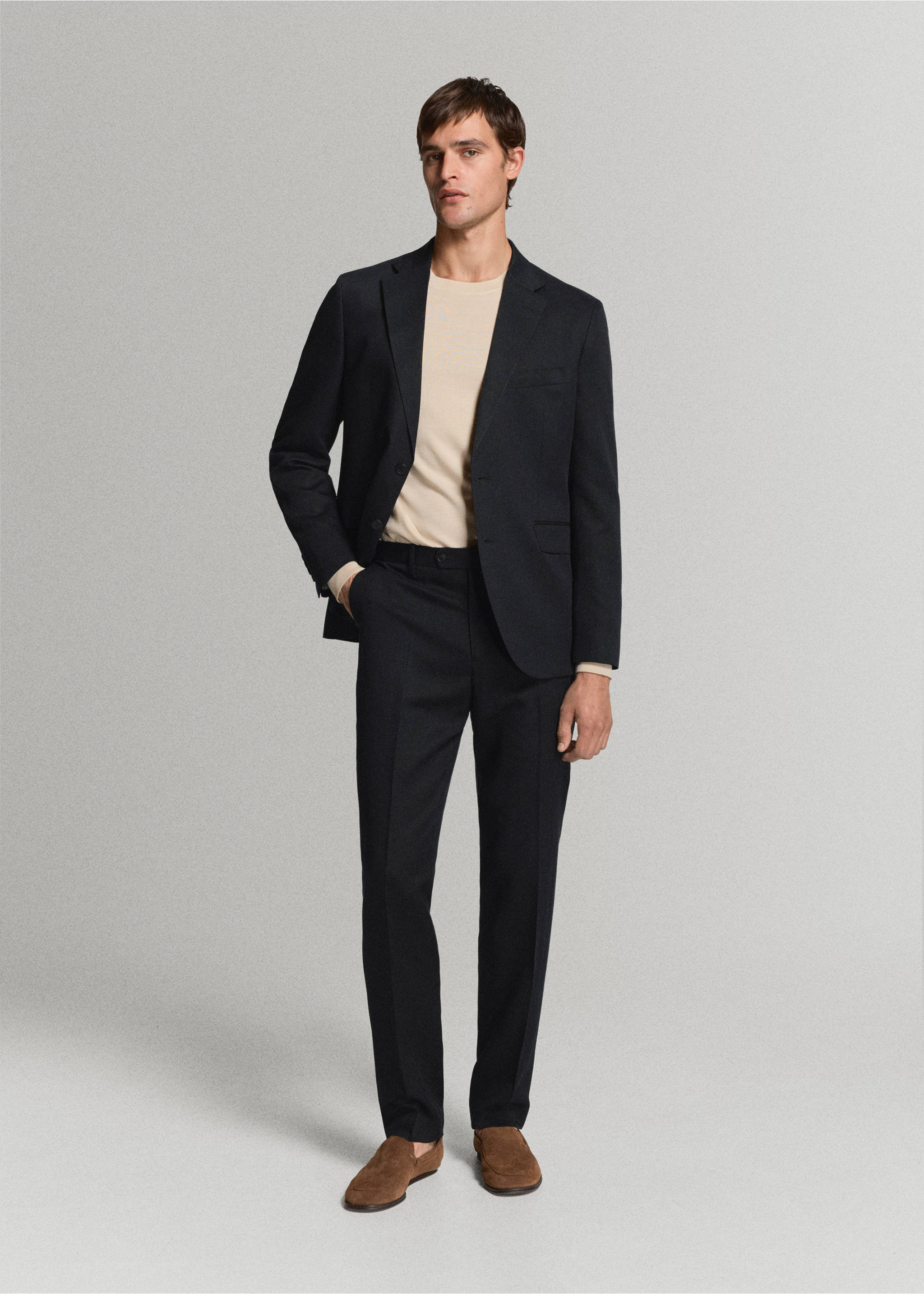 Amalfi slim fit suit jacket - General plane, Navy. Ref: 37071357-01.