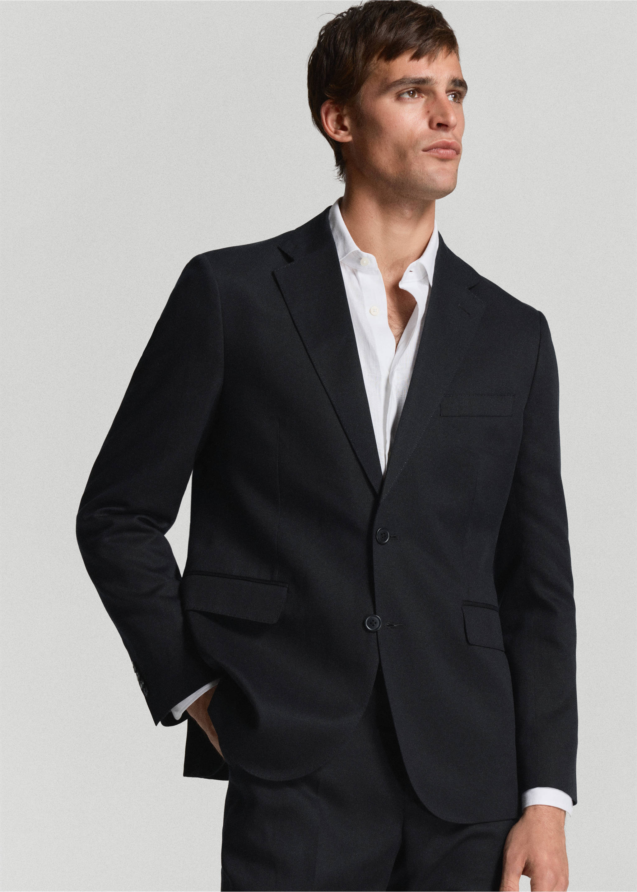 Amalfi slim fit suit jacket - Details of the article 3, Navy. Ref: 37071357-02.
