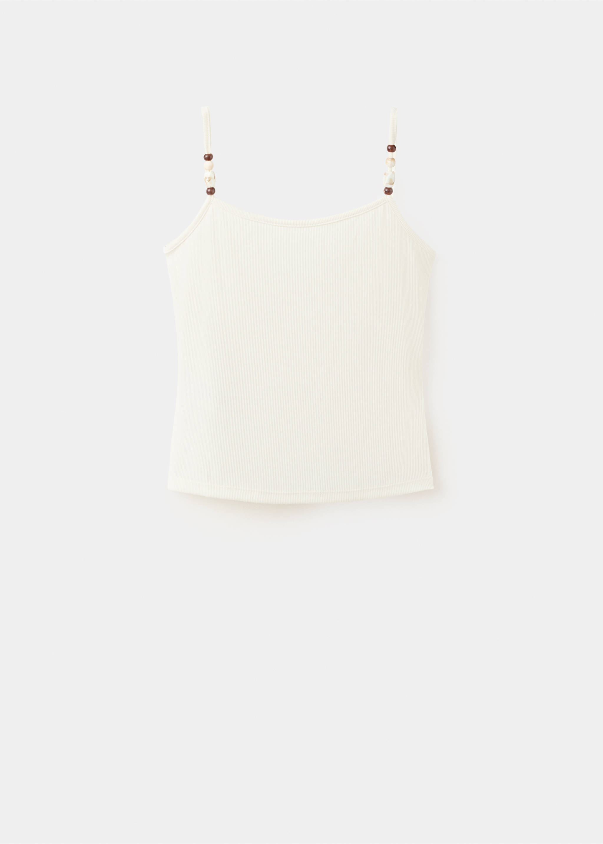 Thin strap embellished top - Article without model, Ecru. Ref: 37071360-00.