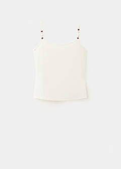 Thin strap embellished top — Ecru 5