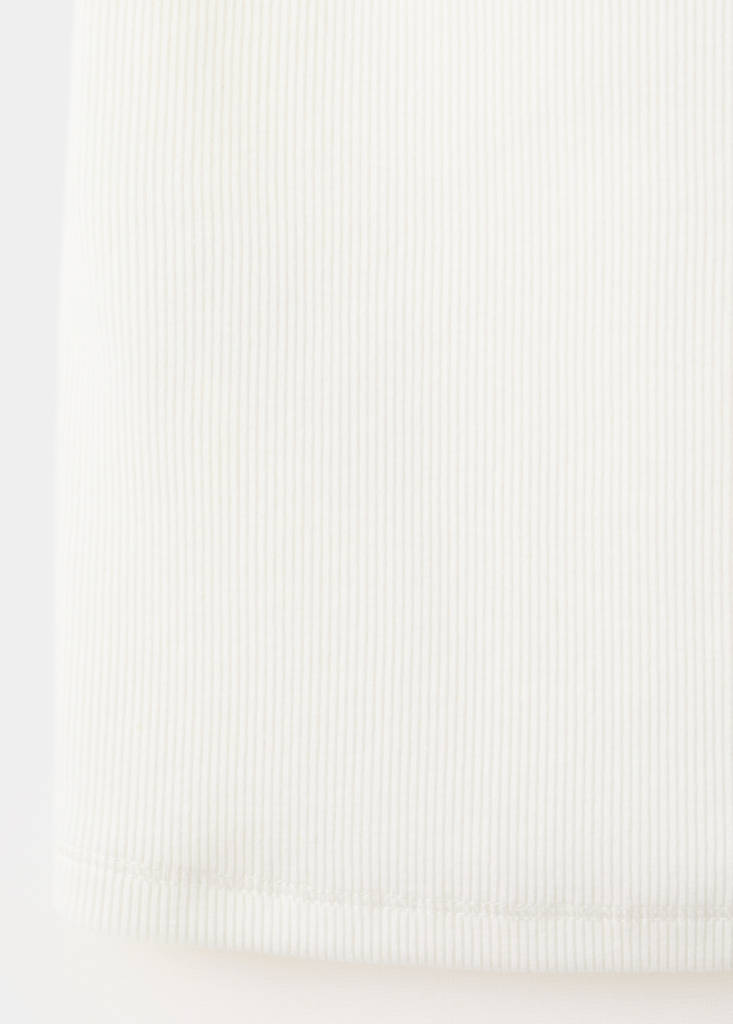 Ribbed cotton-blend top — White