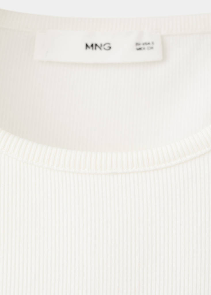 Ribbed cotton-blend top — White