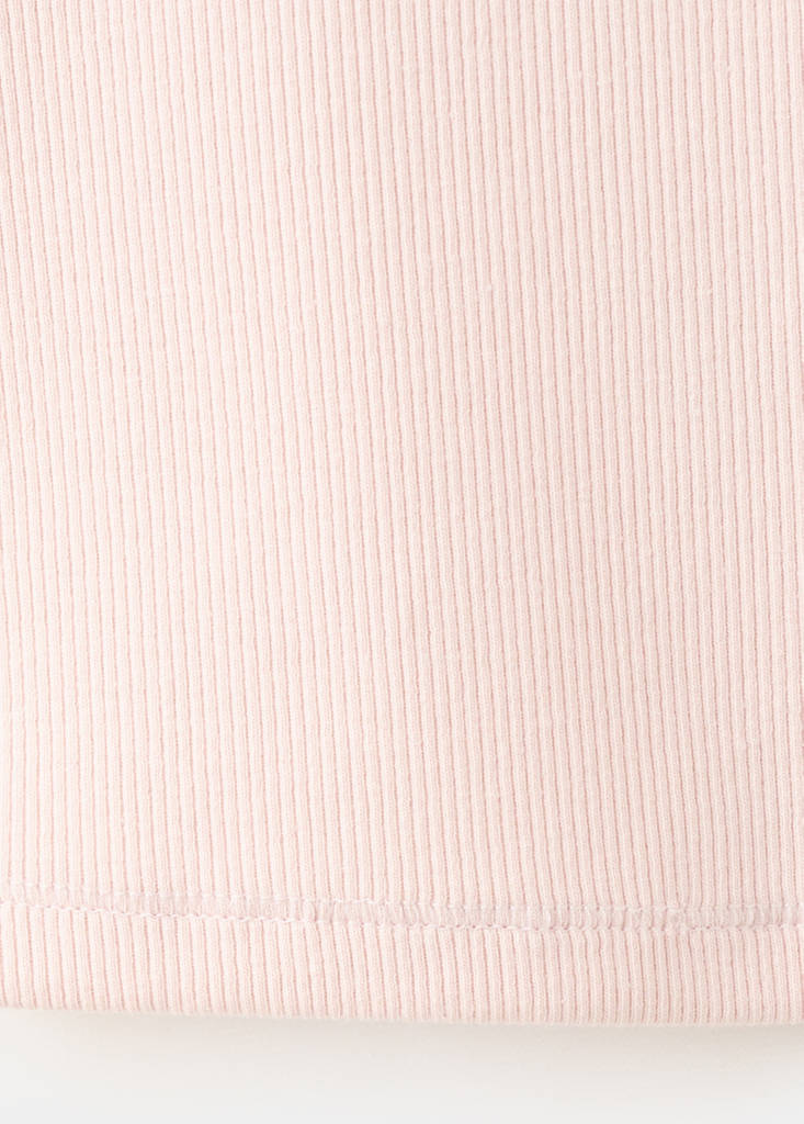 Ribbed cotton-blend top — Pastel Pink