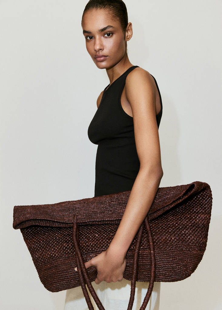 Ribbed cotton-blend top — Black