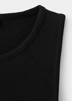 Ribbed cotton-blend top — Black 9