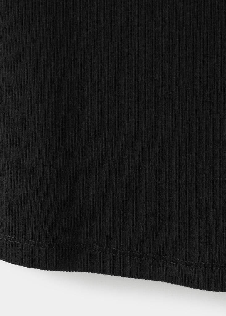 Ribbed cotton-blend top — Black