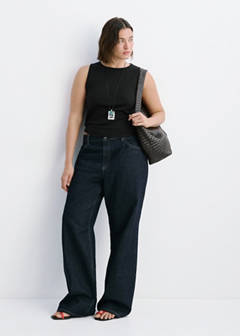 Ribbed cotton-blend top — Black 5