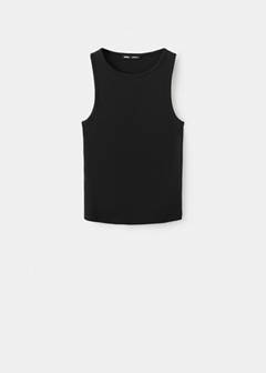 Ribbed cotton-blend top — Black 8