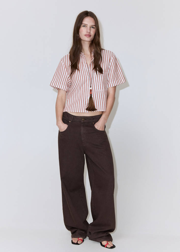 Camicia Cotone Lino Righe