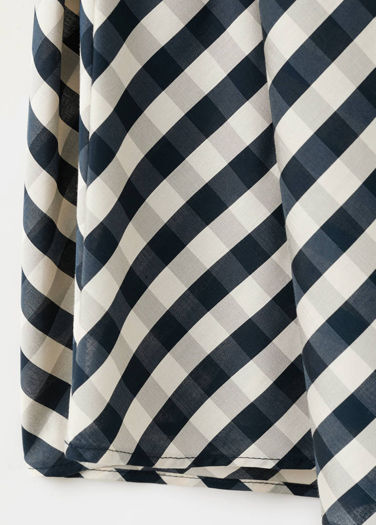 Gingham skirt with draped detail — Navy