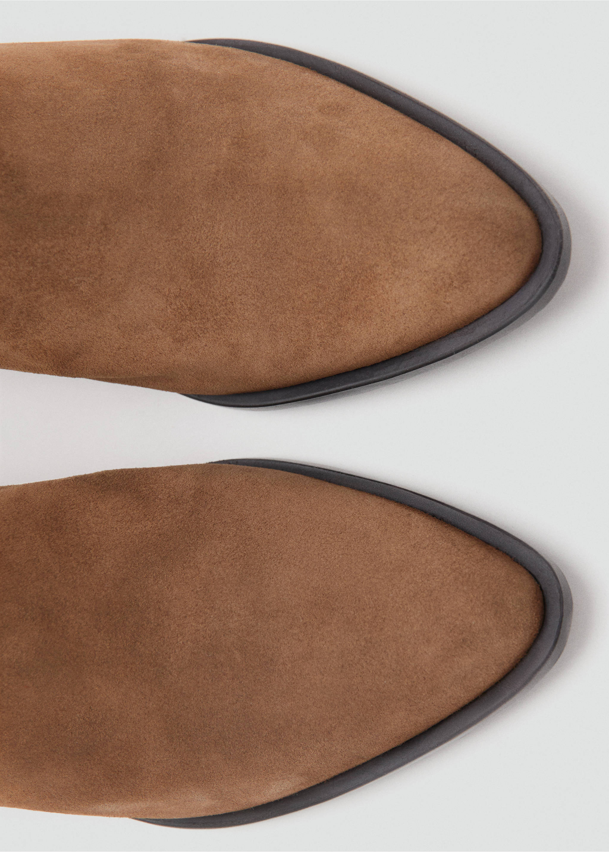 Heel suede ankle boot - Details of the article 3, Medium Brown. Ref: 37071367-00.