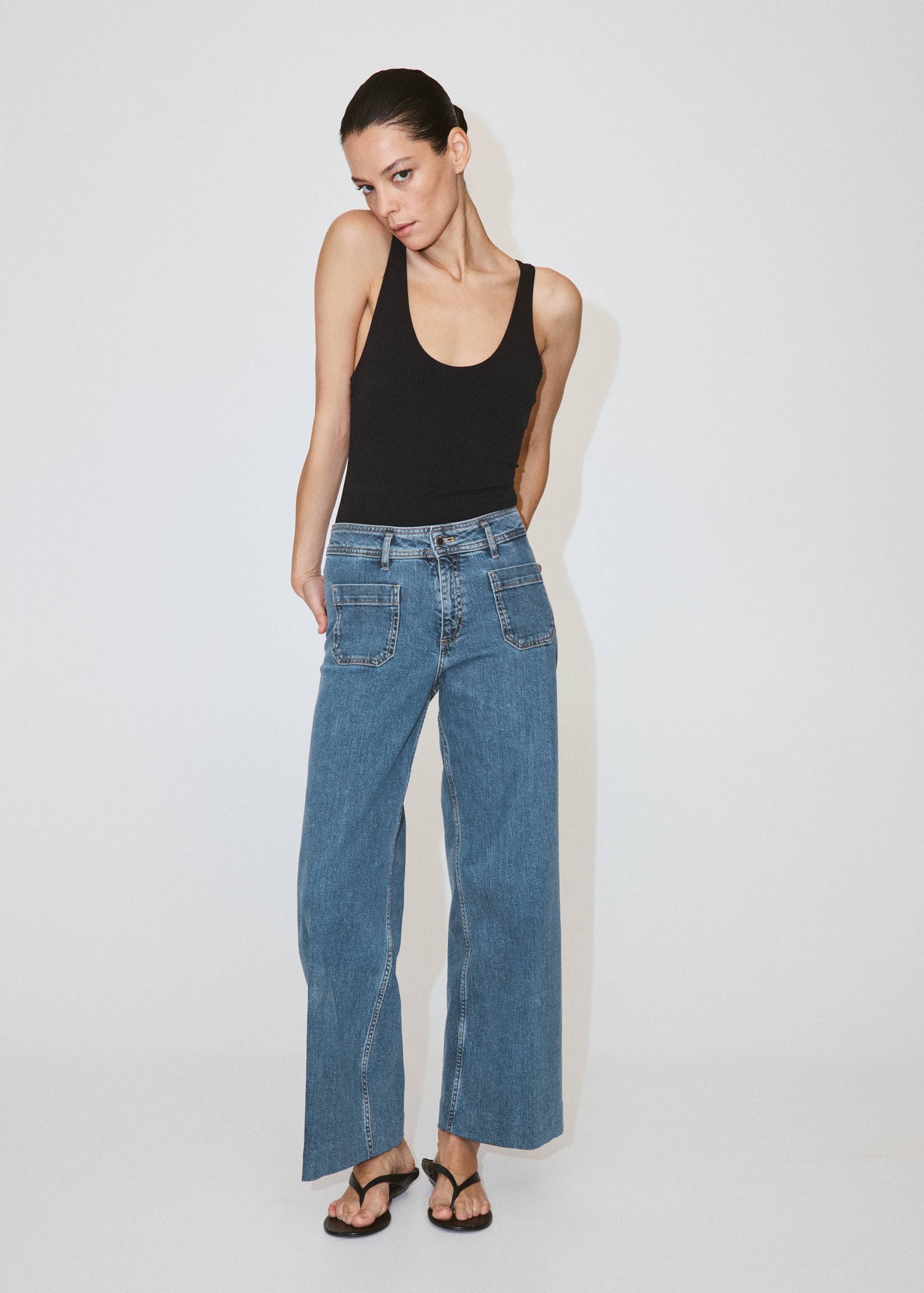 Jean large taille haute - Plan général