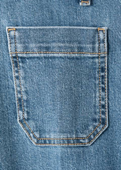 Wide-leg patch pocket jeans — Medium Blue 11
