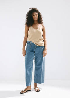 Wide-leg patch pocket jeans — Medium Blue 6
