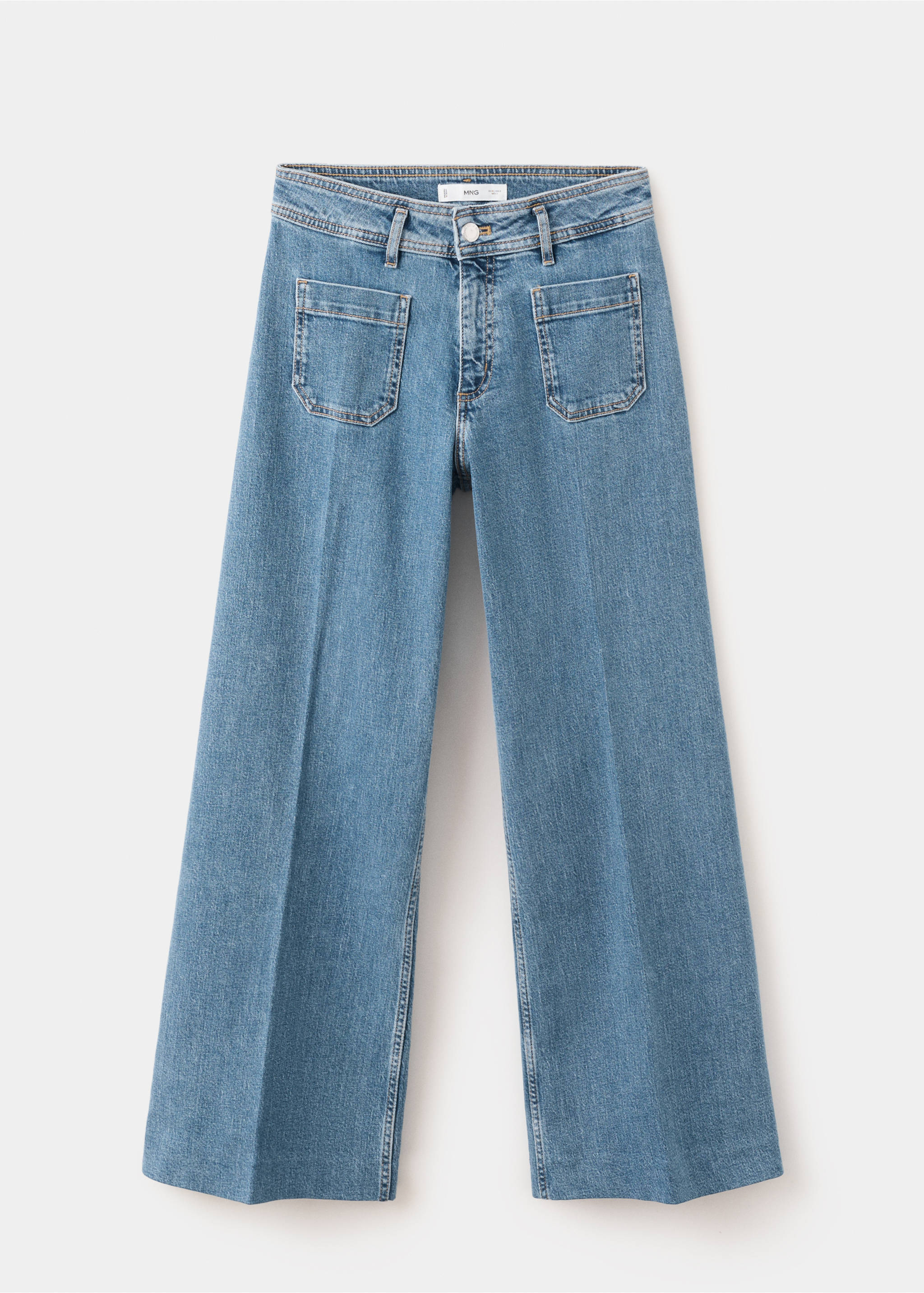 High-waisted wideleg jeans - Article without model, Medium Blue. Ref: 37071368-00.
