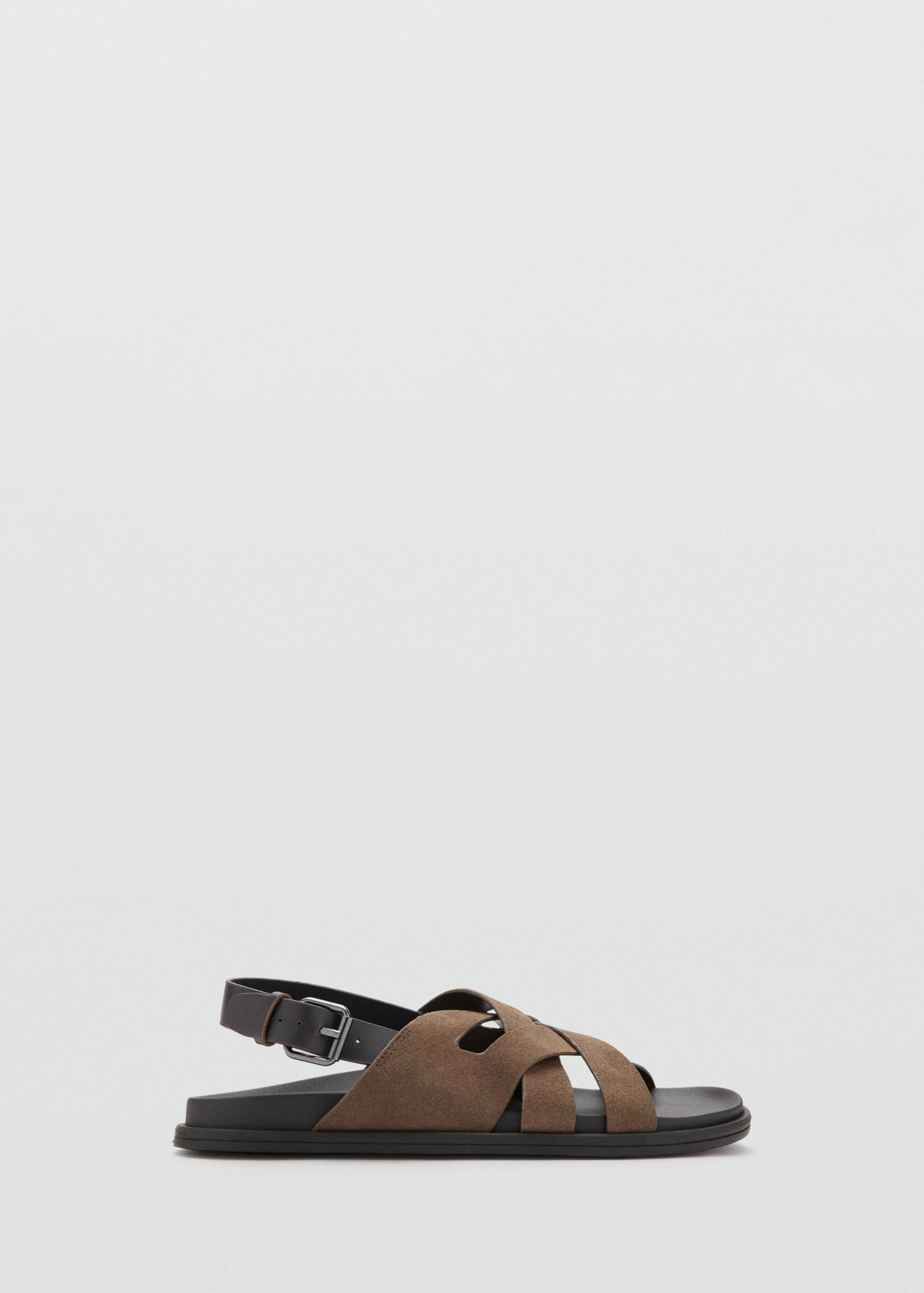 Suede leather sandals with crossed straps - Article without model