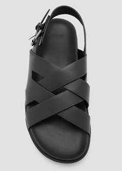 Cross-strap leather sandals — Black 5