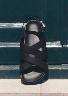 Cross-strap leather sandals — Black 8