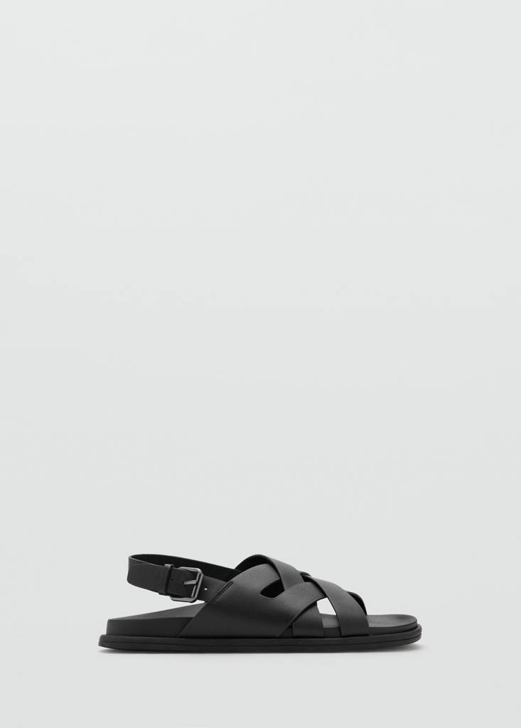 Cross-strap leather sandals - thumbnail 2