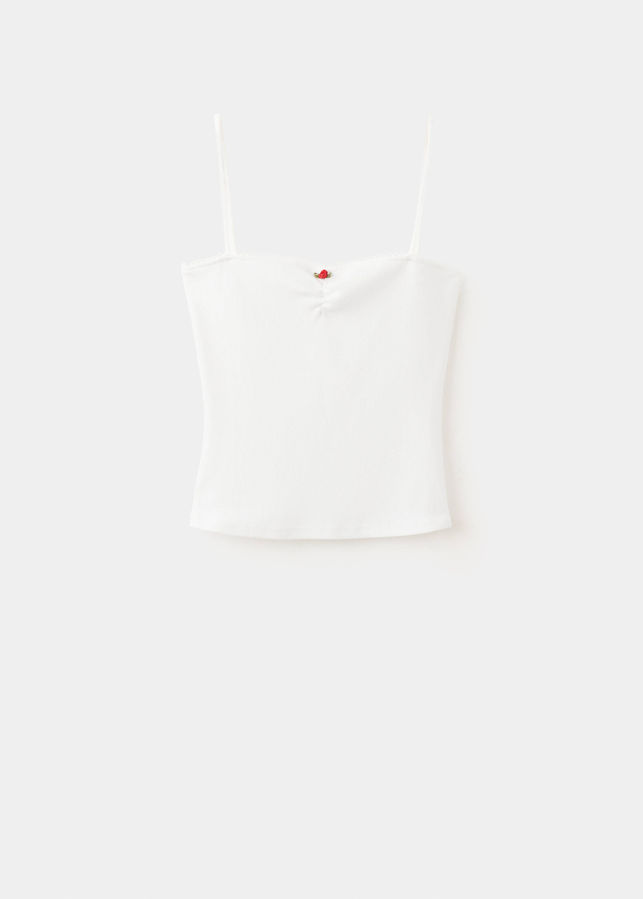 Pink embroidered cotton top - Article without model
